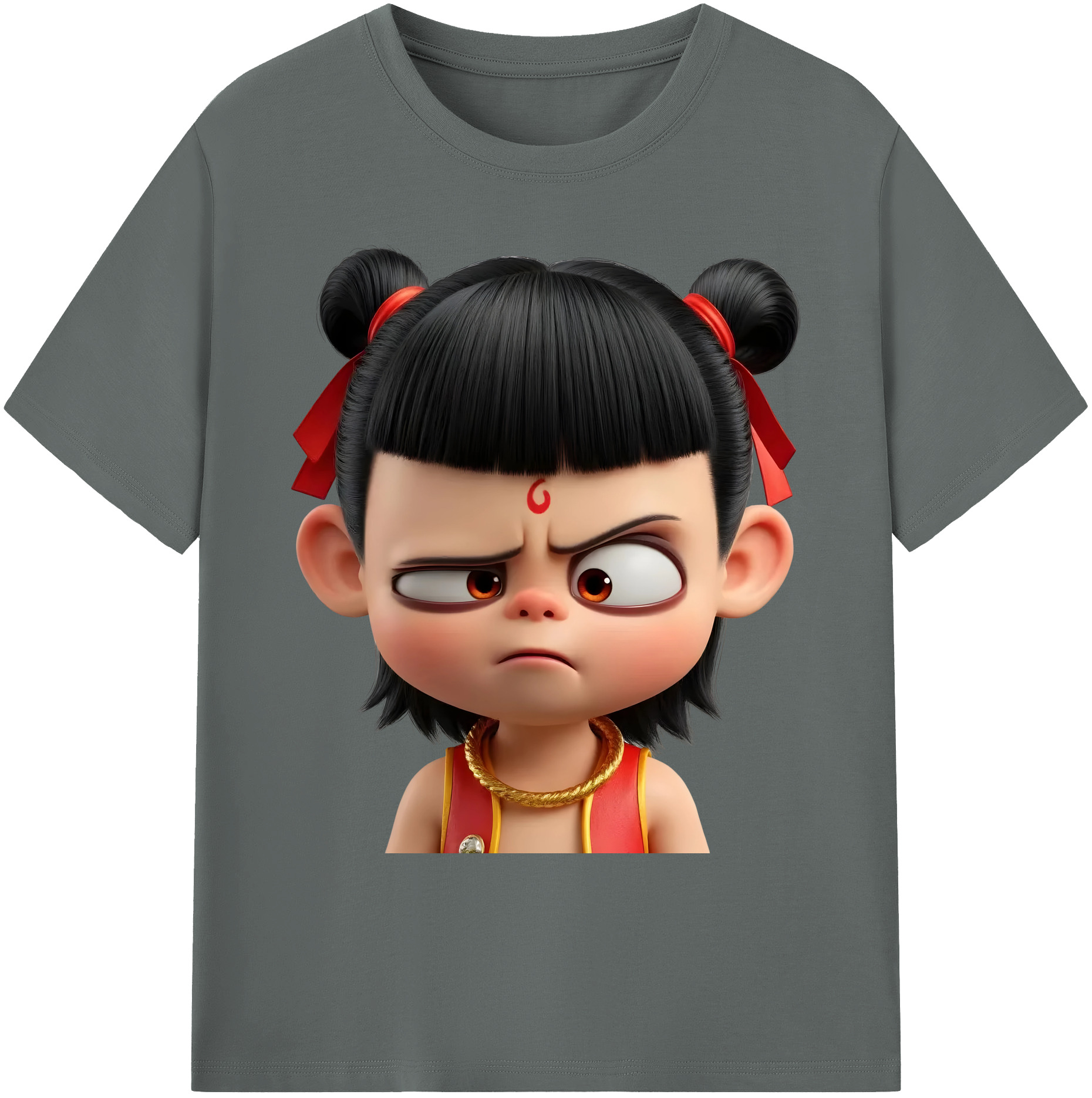（画像用） Ne Zha 2 ナタ 魔童の大暴れ 綿100％ メンズ半袖Tシャツ｜肌触りやわらか＆通気性